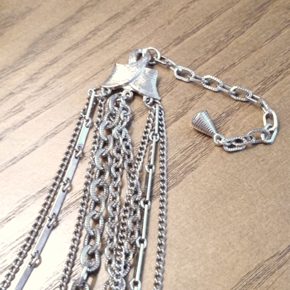 Multi String Choker Style Bronze / Aged Brass Vintage Necklace (17” Length) - Picture 12 of 16